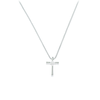 Náhrdelník Křížek 2,4 cm z chirurgické oceli se zirkony S11040110